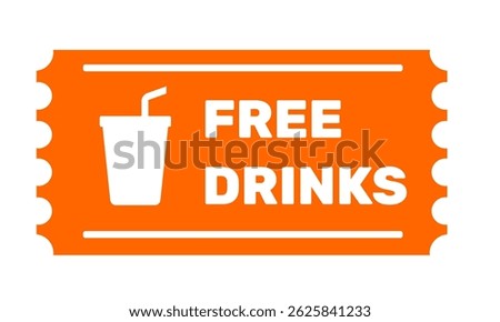 Voucher free drinks icon vector illustration. Voucher coupon clip art editable for your event or business