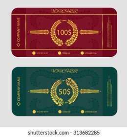 Voucher, Gift certificate, Coupon, Invitation or Gift card template eps 10
