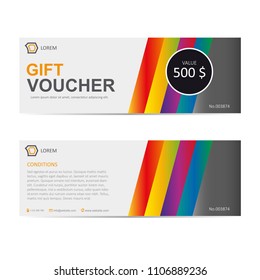 Voucher gift certificate coupon template.