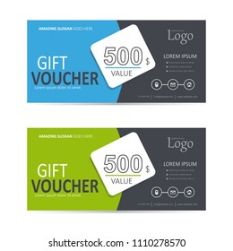 Voucher gift certificate coupon template.