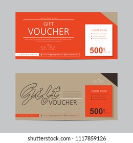Voucher gift certificate coupon template.