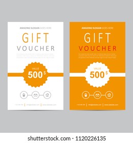 Voucher gift certificate coupon template.