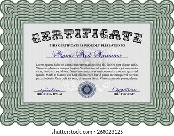 Gutschein, Geschenkgutschein, Coupon-Vorlage mit Rahmen, Rahmen. Hintergrunddesign für Einladung, Banknote, Gelddesign, Währung, Scheck.  