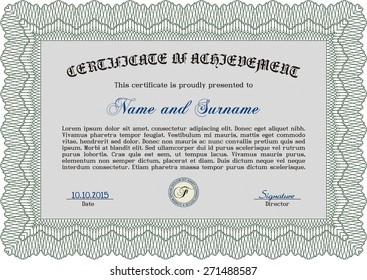 Voucher, Gift certificate, Coupon template with border, frame. Background design for invitation, banknote, money design, currency, check. 