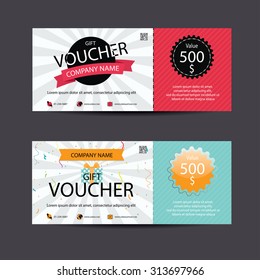 Voucher, Gift certificate, Coupon template, vector