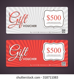 Voucher, Gift certificate, Coupon template.