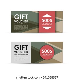 Voucher, Gift certificate, Coupon template. Vector illustration.