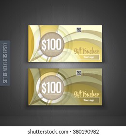 Voucher, Gift certificate, Coupon template. Background design for invitation, ticket, banknote, money design, currency, check (cheque). Vector