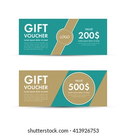 Voucher, Gift certificate, Coupon template. Vector illustration.