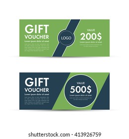 Voucher, Gift certificate, Coupon template. Vector illustration.