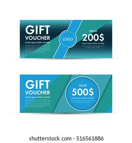 Voucher, Gift certificate, Coupon template. Vector illustration.