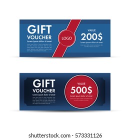 Voucher, Gift certificate, Coupon template. Vector illustration.