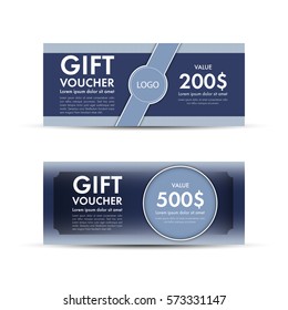Voucher, Gift certificate, Coupon template. Vector illustration.