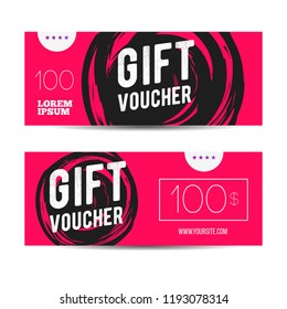Voucher gift for shop with offer vector template
