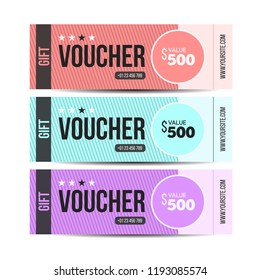Voucher gift for shop with offer vector template