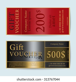 Voucher Gift Template. Trendy Simple Layout Flyer. Vector Design.