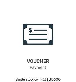 Voucher glyph icon vector on white background. Flat vector voucher icon symbol sign from modern payment collection for mobile concept and web apps design.