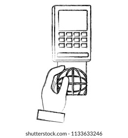 voucher with hand and credit card