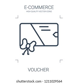 voucher icon. high quality line voucher icon on white background. from e commerce collection flat trendy vector voucher symbol. use for web and mobile