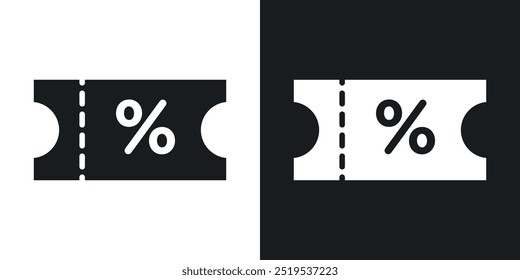 Voucher icon icons in black and white filled style