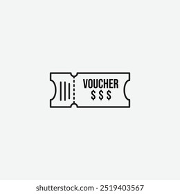 Voucher icon isolated on white background