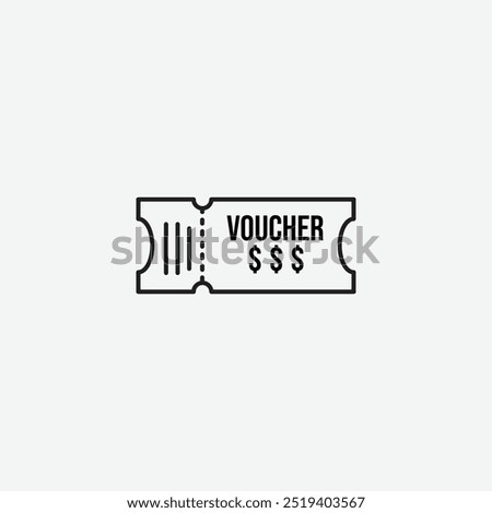 Voucher icon isolated on white background