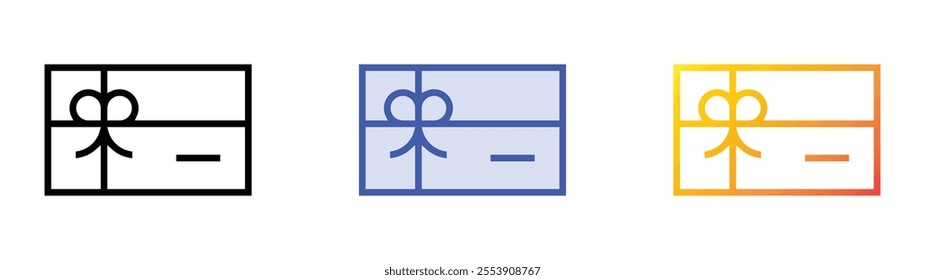 voucher icon. Linear, Blue Fill and Gradient Style Design Isolated On White Background