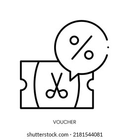 voucher icon. Linear style sign isolated on white background. Vector illustration