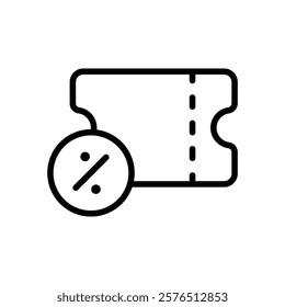 Voucher icon Outline vector for web ui