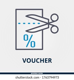 voucher icon, premium bicolor voucher icon.