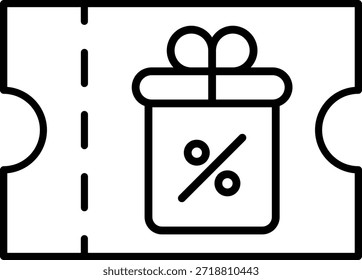 Icono de cupón que representa el valor de prepago, crédito de regalo, descuentos o recompensas promocionales