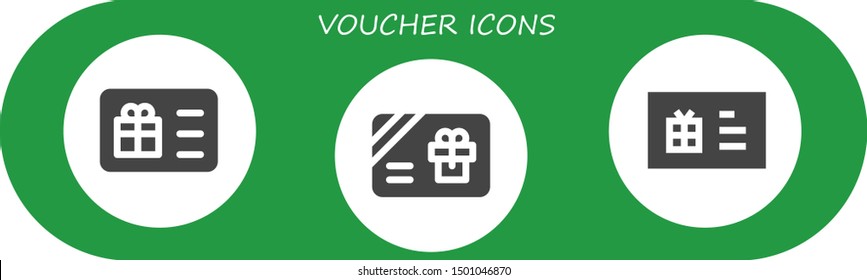 voucher icon set. 3 filled voucher icons.  Collection Of - Gift card
