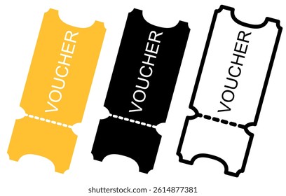 voucher icon, simple flat style, illustration, logo sign symbol pictogram template, for ui or ux isolated on white for mobile app, editable