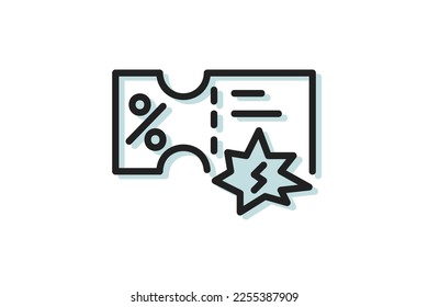 Voucher Icon symbol sign from modern promotion collection for mobile concept and web apps design. Business, shopping and commerce related vector line icons.