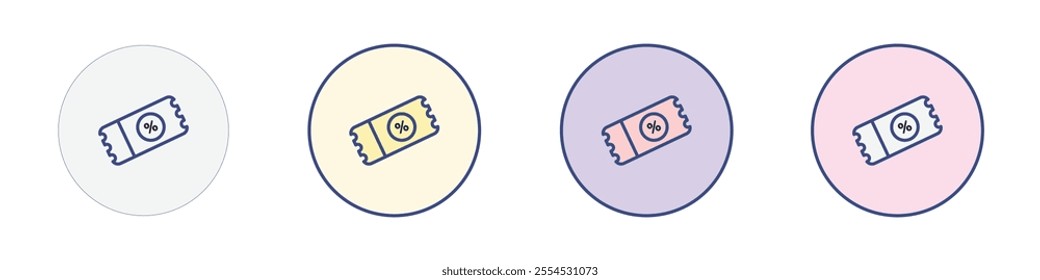 Voucher icon Thin line flat illustration