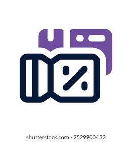 ícone de voucher. ícone de tom duplo vetor para o seu site, celular, apresentação e design de logotipo.