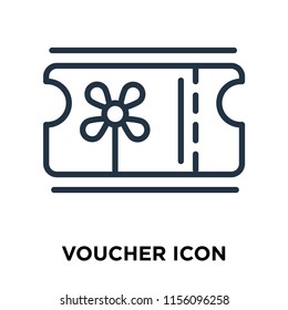 Voucher icon vector isolated on white background, Voucher transparent sign , thin symbols or lined elements in outline style