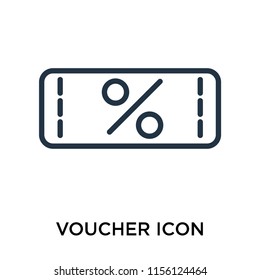 Voucher icon vector isolated on white background, Voucher transparent sign , line symbol or linear element design in outline style