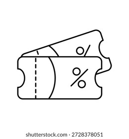 Icono de cupón con fondo blanco Vector Ilustración de stock