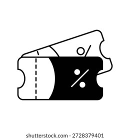 Icono de cupón con fondo blanco Vector Ilustración de stock