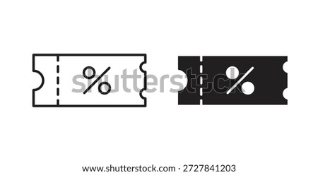 Voucher icons. Outline icons vector collection. flat illustrations