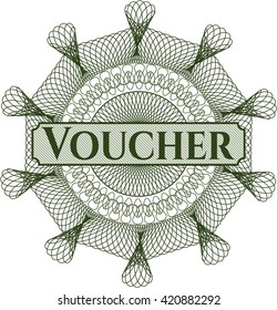 Voucher inside a money style rosette
