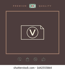 Voucher line icon. Graphic elements for your design