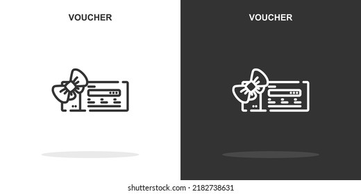 voucher line icon. Simple outline style.voucher linear sign. Vector illustration isolated on white background. Editable stroke EPS 10