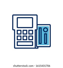 voucher machine with credit card vector illustration design