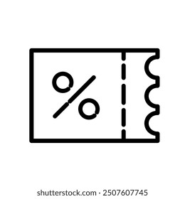Voucher con icono mínimo y arte de línea de Vector