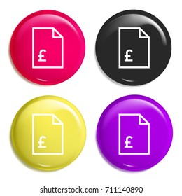 Voucher multi color glossy badge icon set. Realistic shiny badge icon or logo mockup
