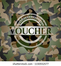 Voucher on camouflage pattern