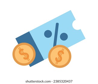 voucher payment with coins vector isolated