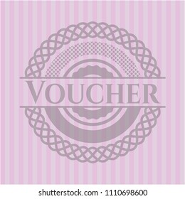 Voucher pink emblem. Retro